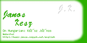 janos kesz business card